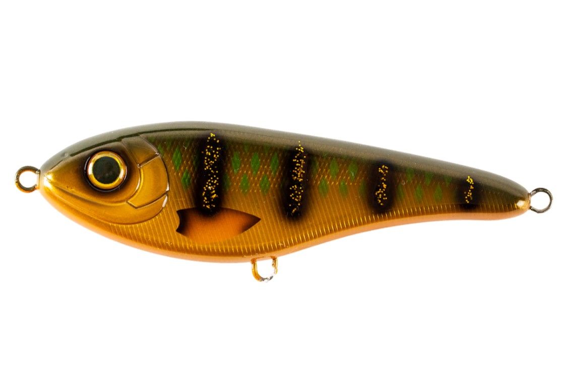 Воблер Strike Pro Buster Jerk Sinking C753F-UV Olive Perch UV 75 гр   EG-048#C753F-UV — характеристики,  особенности конструкции