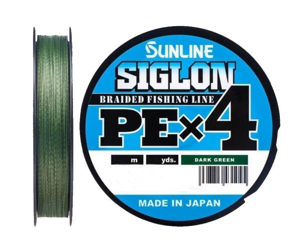 Плетеный шнур Sunline Siglon PE X4 300 м  PE # 1,5 Dark Green 0,209 мм — характеристики,  особенности конструкции