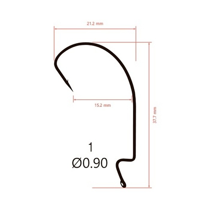 Крючок Офсетный Saikyo BS-2315 №1 10 шт BN   BS-2315BN1-10 — крупный план
	                                    2