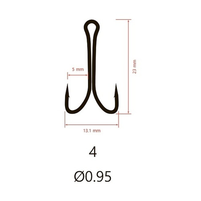 Крючок Двойной Saikyo  KH-11041 Normal Shank №4 100 шт BN   KH-11041-4-100 — крупный план
	                                    2