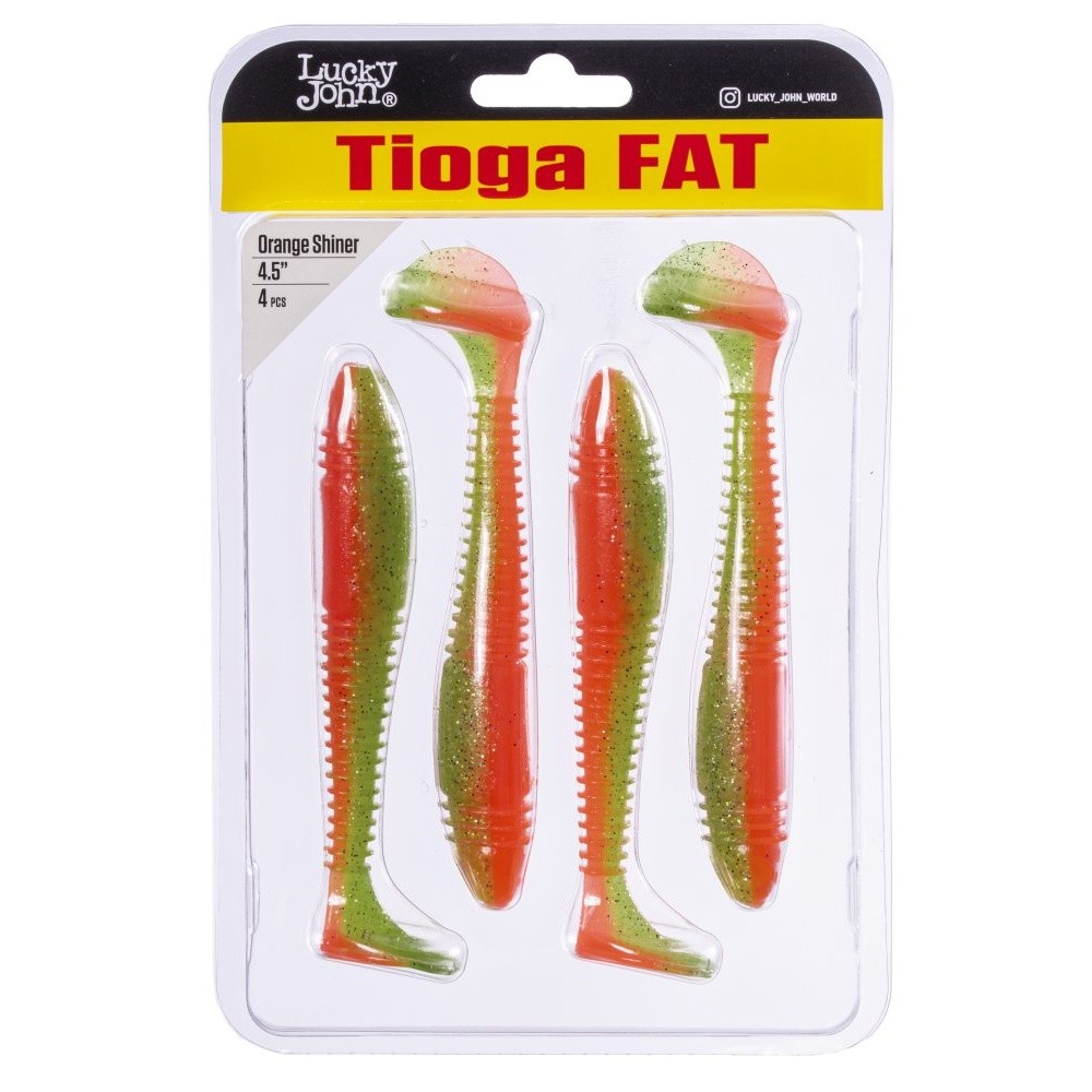 Силиконовая приманка Lucky John Tioga Fat 4.5in 114 мм 4 шт Z12 Pro Series  140147-Z12 — крупный план
	                                    2