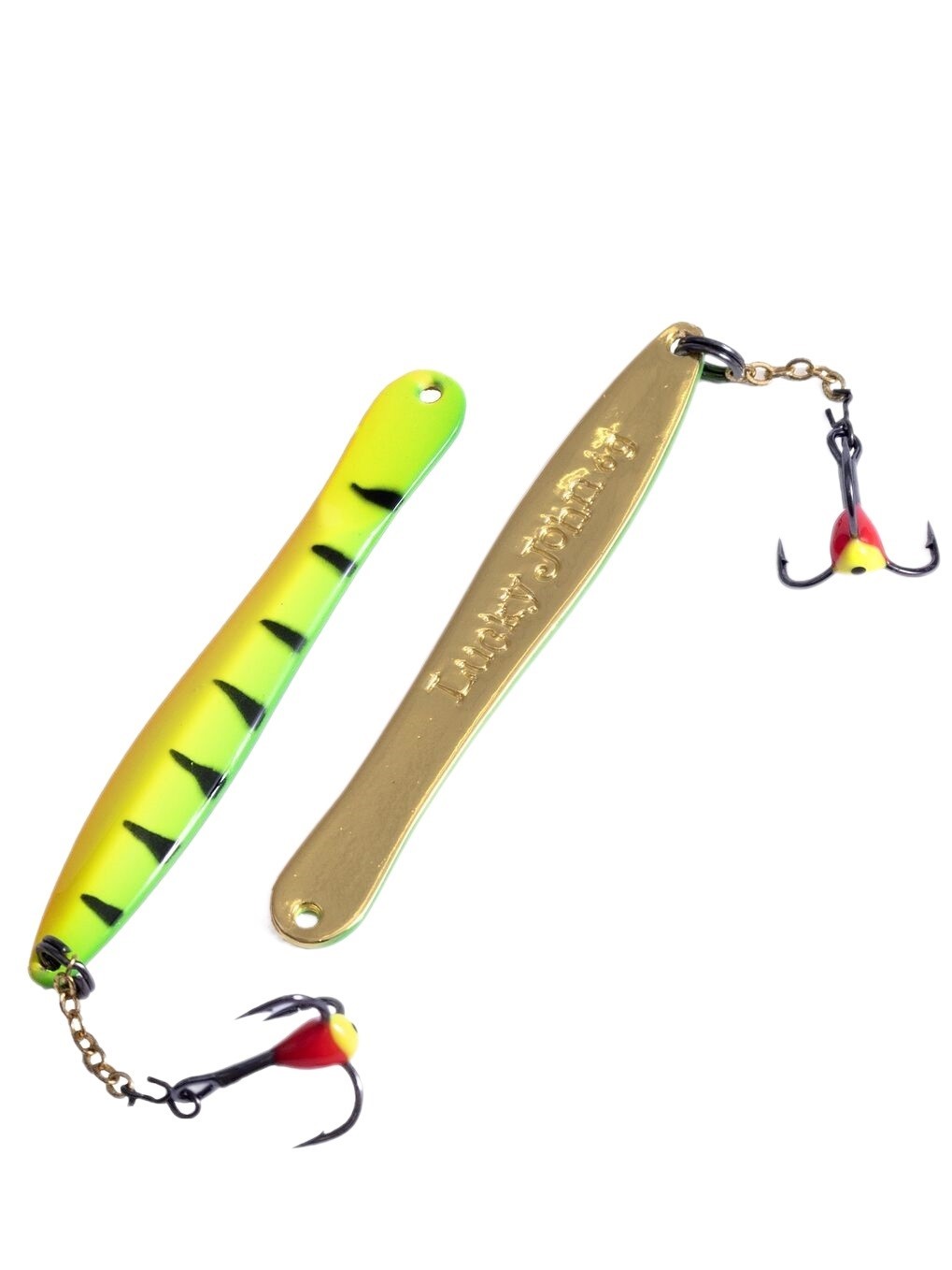 Зимняя Блесна Lucky John Walle 6 гр 60 мм Tiger С цепочкой и тройником  LJW60-T — крупный план
	                                    1