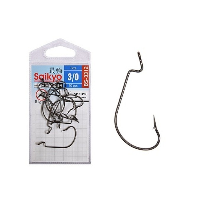 Крючок Офсетный Saikyo BS-3312 №3/0 10 шт BN   BS-3312BN3/0-10 — характеристики,  особенности конструкции