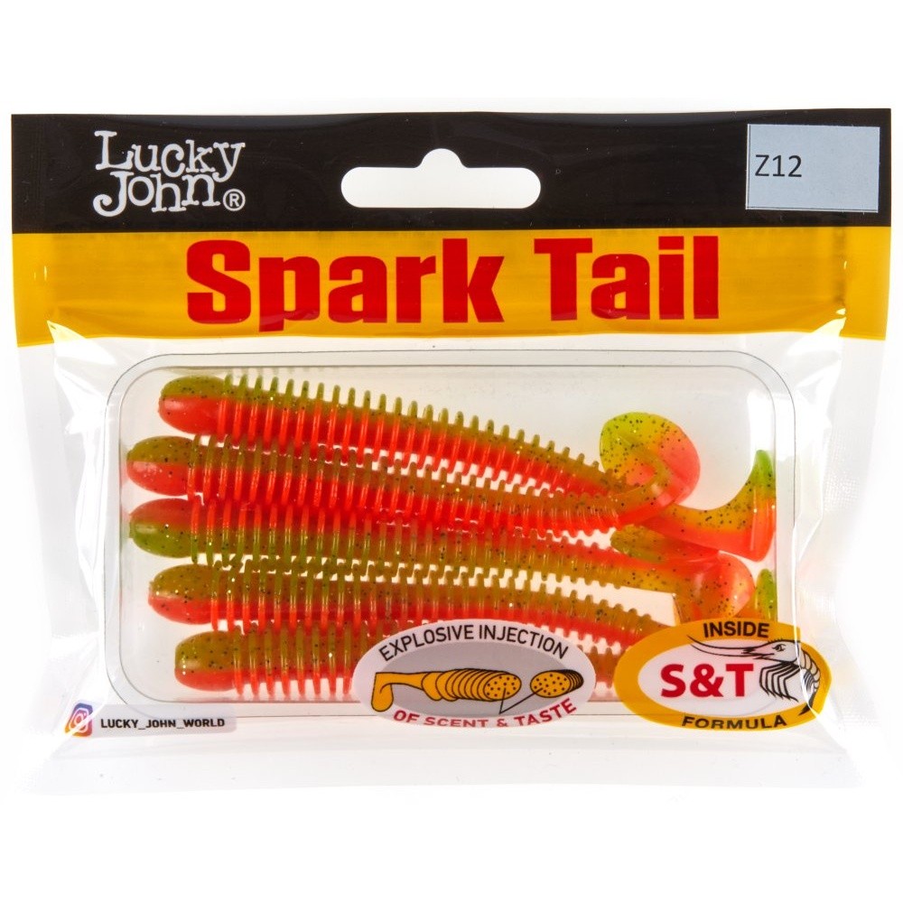 Силиконовая приманка Lucky John Spark Tail 4.0in 101 мм 5 шт Z12 Pro Series  140168-Z12 — крупный план
	                                    2