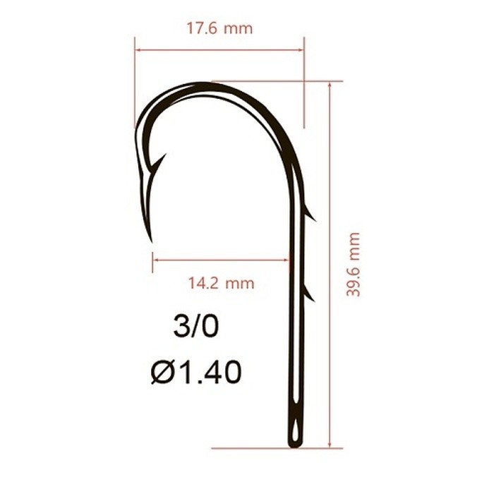 Крючок Одинарный Saikyo KH-11014 Bait Holder №3/0 10 шт BN   KH-11014BN3/0-10 — крупный план
	                                    2