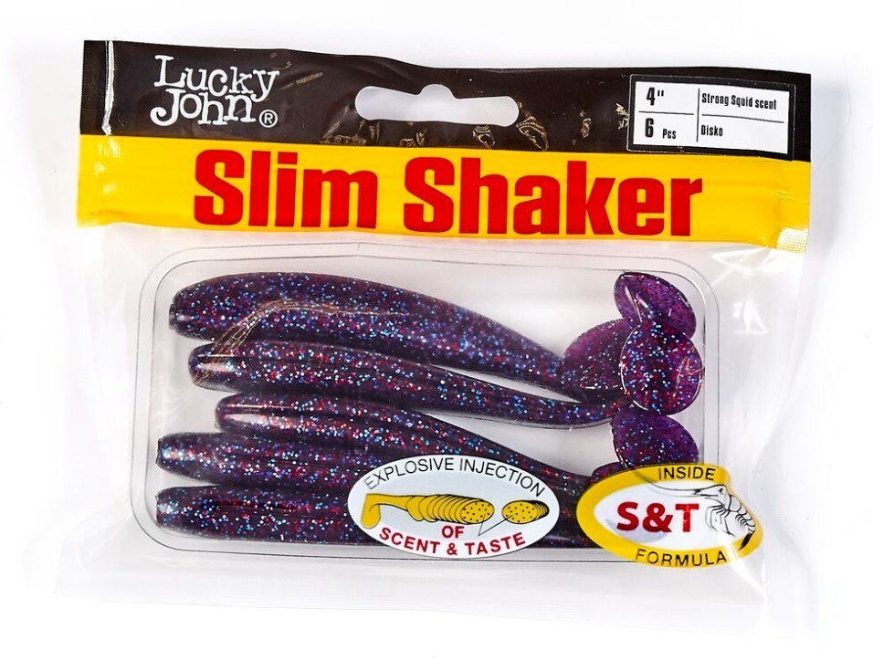 Силиконовая приманка Lucky John Slim Shaker 4in 100 мм 6 шт S63 Pro Series  140183-S63 — крупный план
	                                    2