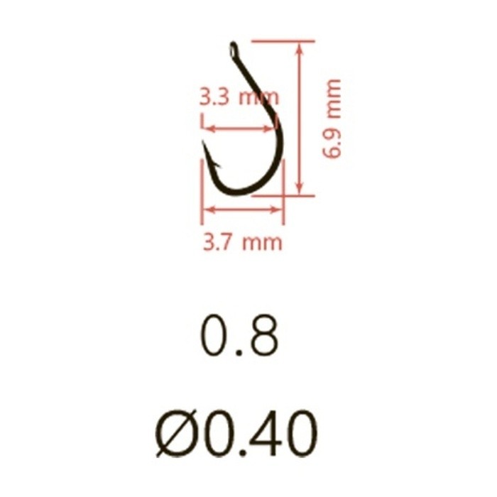Крючок Одинарный Saikyo KH-10008 Idumezina №0.8 10 шт BN   KH-10008BN0.8-10 — крупный план
	                                    3