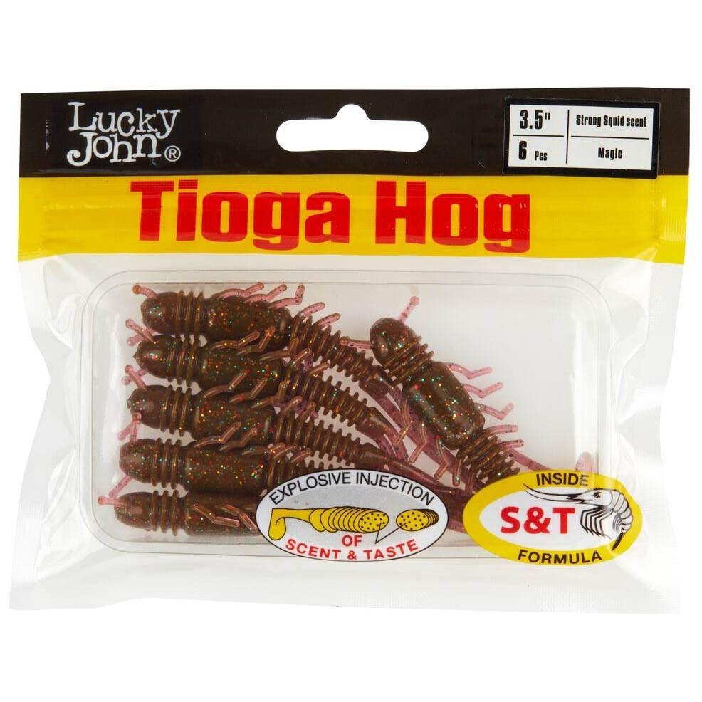 Силиконовая приманка Lucky John Tioga Hog 3.5in 89 мм 6 шт S14 Pro Series  140195-S14 — крупный план
	                                    2