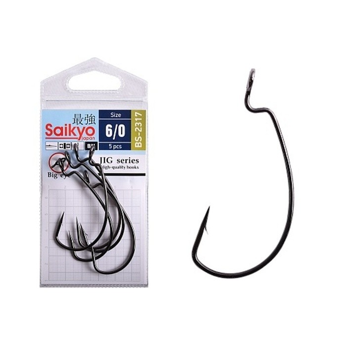 Крючок Офсетный Saikyo  BS-2317 №6/0 5 шт BN   BS-2317BN6/0-5 — характеристики,  особенности конструкции