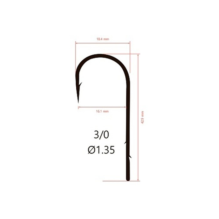 Крючок Одинарный Saikyo BS-2313 №3/0 10 шт BN   BS-2313BN3/0-10 — крупный план
	                                    2