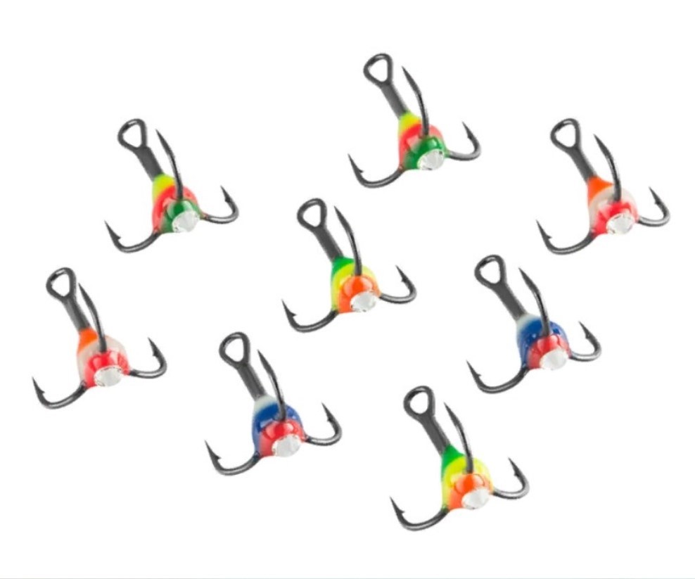 Крючок Тройной Strike Pro Облитой с каплей и камнем №8 8 шт    EH-DB#8 — крупный план
	                                    1