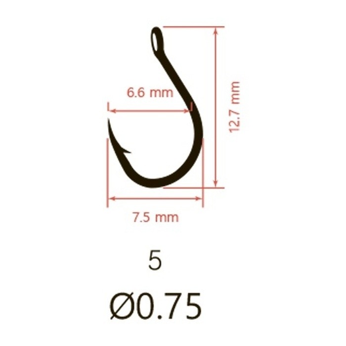 Крючок Одинарный Saikyo KH-10085 Special Feeder №5 10 шт BN   KH-10085BN5-10 — крупный план
	                                    2