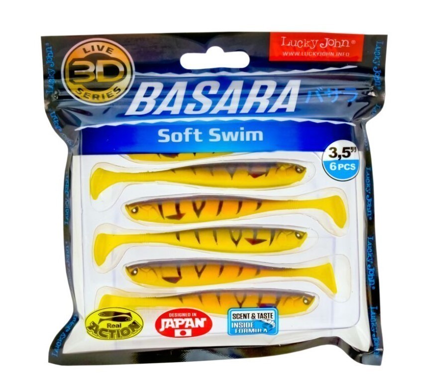 Силиконовая приманка Lucky John Basara Soft Swim 3.5in 89 мм 6 шт PG08 3D Series  140403-PG08 — крупный план
	                                    2