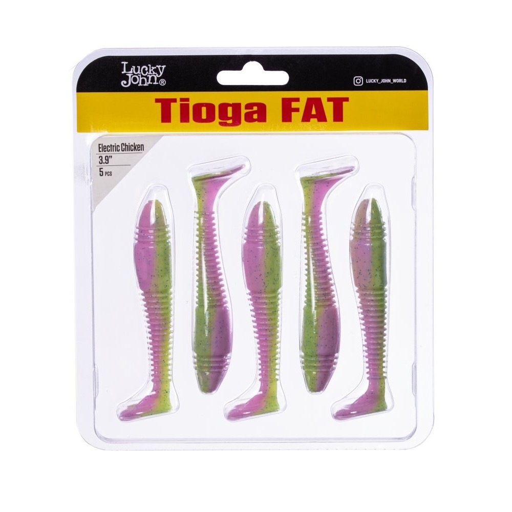 Силиконовая приманка Lucky John Tioga Fat 3.9in 100 мм 5 шт T92 Pro Series  140146-T92 — крупный план
	                                    2