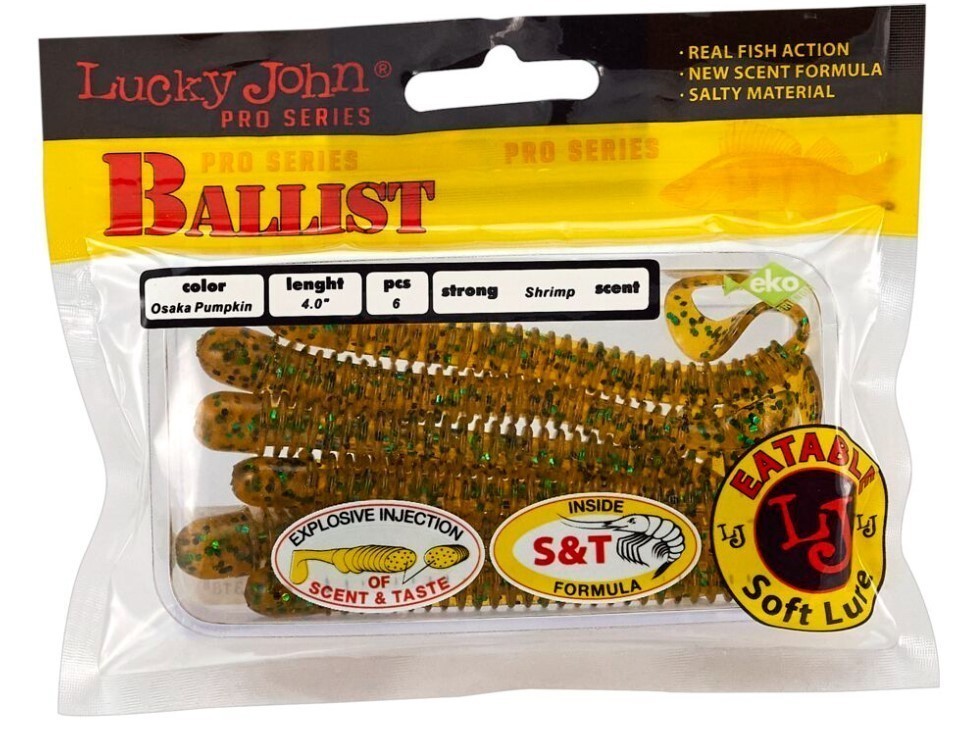 Силиконовая приманка Lucky John Ballist 4.0in 102 мм 6 шт PA19 Pro Series  140129-PA19 — крупный план
	                                    2
