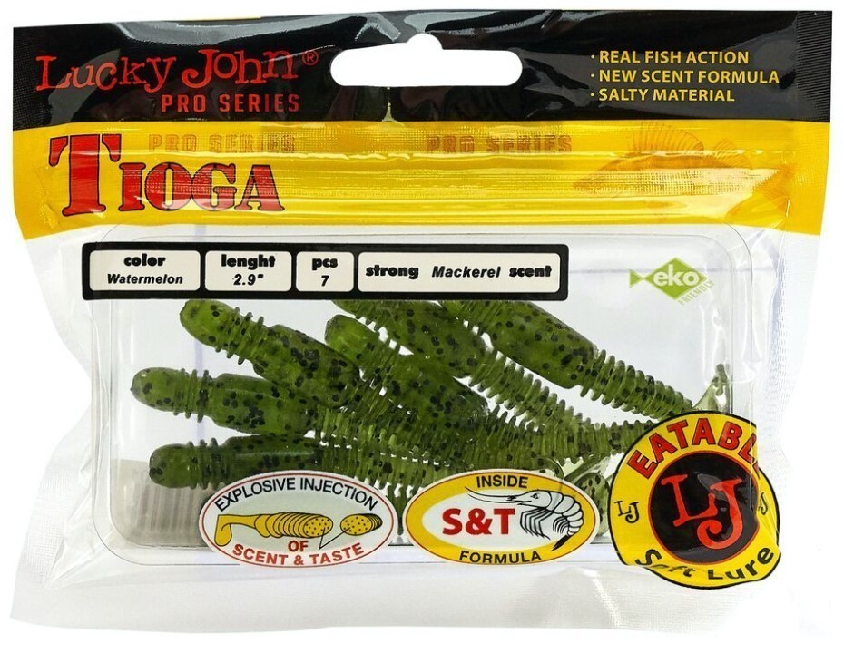 Силиконовая приманка Lucky John Tioga 2.9in 75 мм 7 шт PA01 Pro Series  140103-PA01 — крупный план
	                                    2