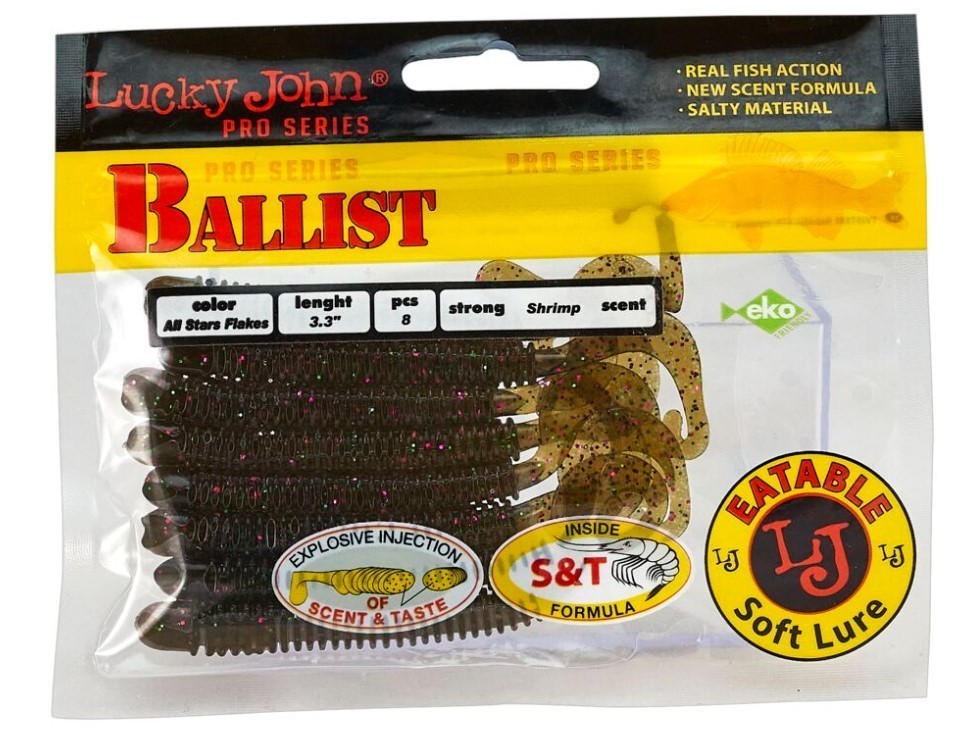 Силиконовая приманка Lucky John Ballist 3.3in 84 мм 8 шт S21 Pro Series  140128-S21 — крупный план
	                                    2