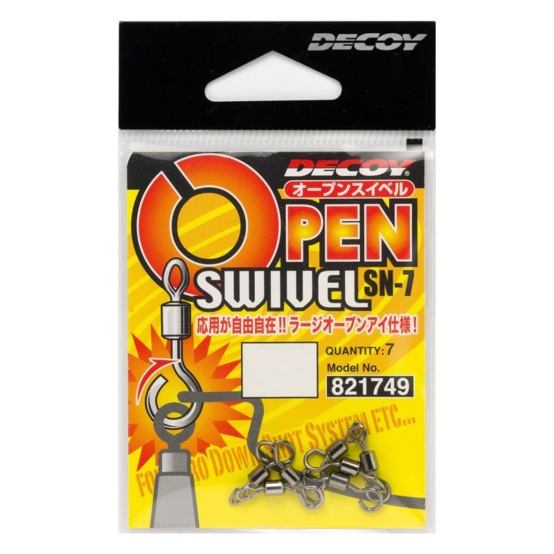 Вертлюг с застежкой Decoy SN-7 Open Swivel №M 7 шт — крупный план
	                                    1