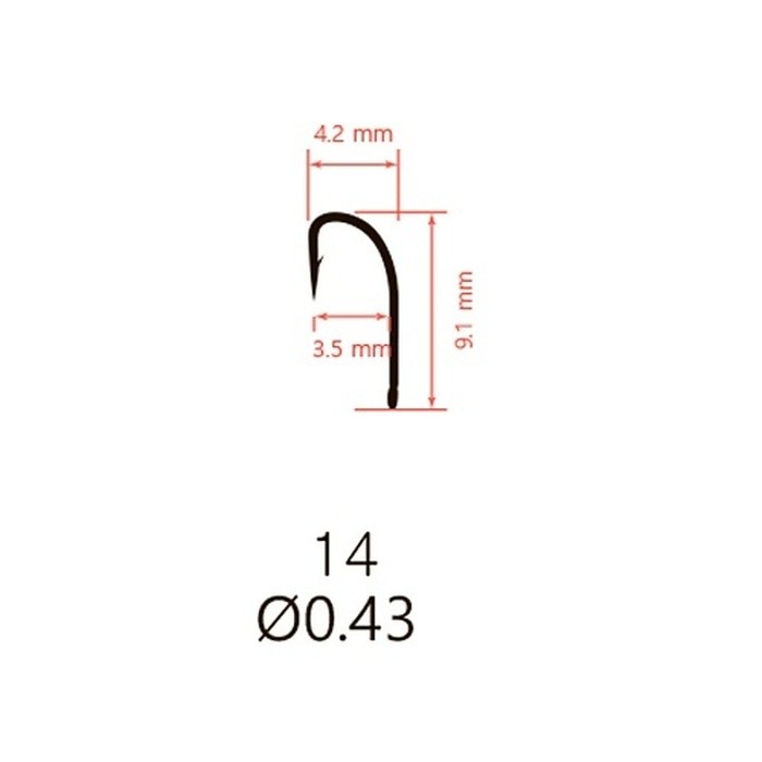 Крючок Одинарный Saikyo KM-013 Reliable Feeder №14 10 шт BN   KM-013BN14-10 — крупный план
	                                    2