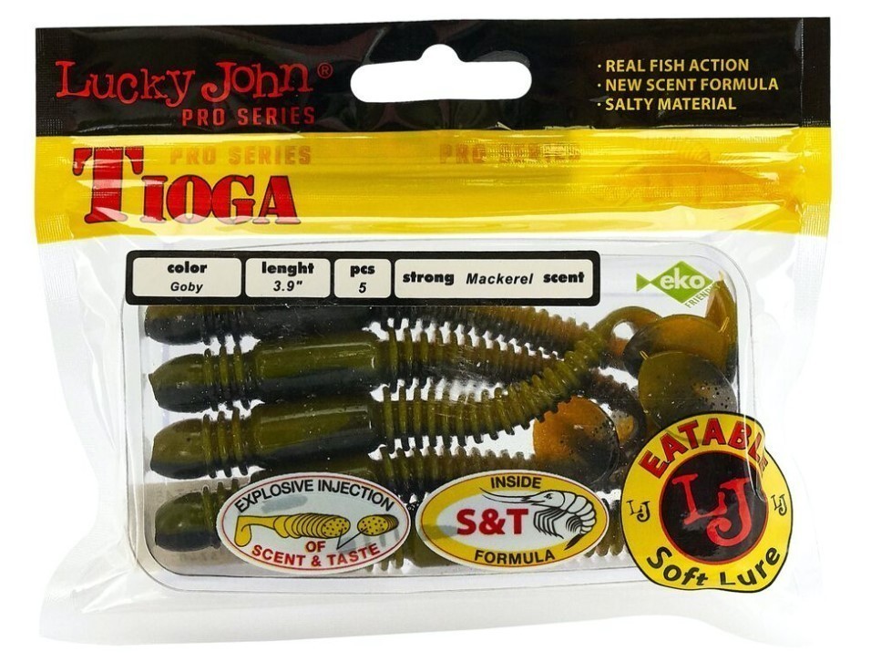 Силиконовая приманка Lucky John Tioga 3.9in 100 мм 5 шт T45 Pro Series  140104-T45 — крупный план
	                                    2