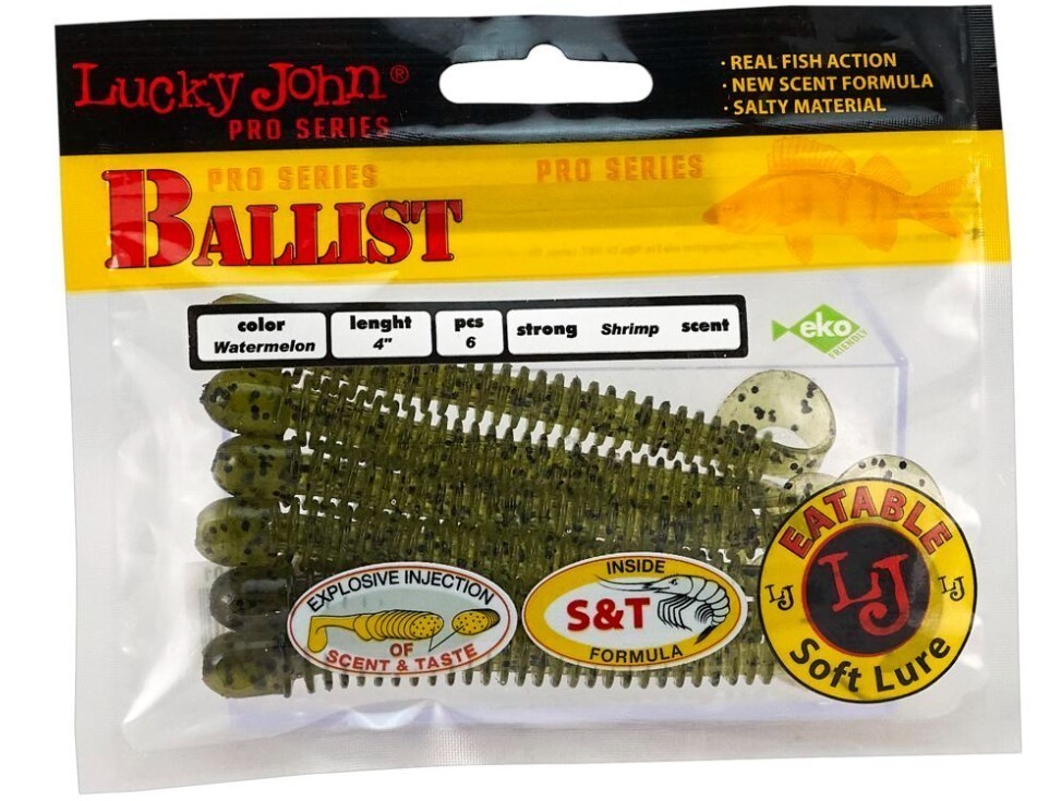 Силиконовая приманка Lucky John Ballist 4.0in 102 мм 6 шт PA01 Pro Series  140129-PA01 — крупный план
	                                    2