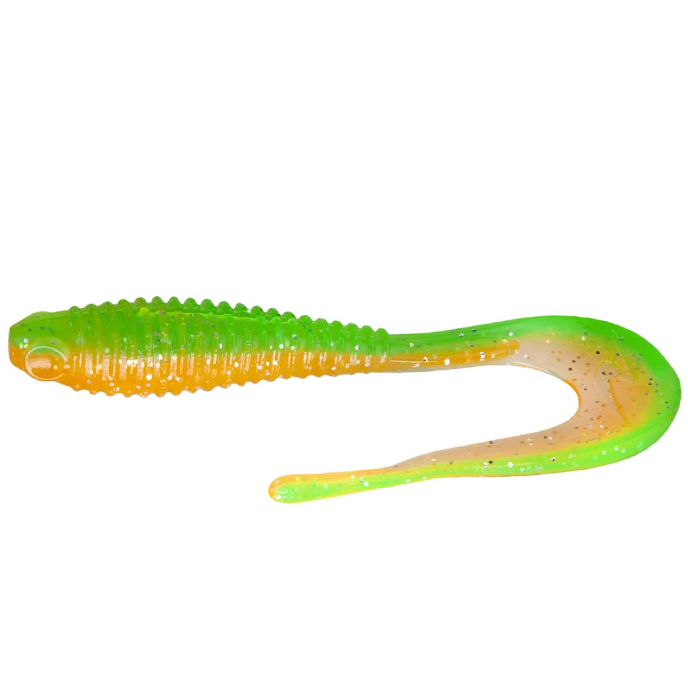 Силиконовая приманка Norstream Tricky Tail 6 152 мм 4 шт 02 Green-Orange — характеристики,
	                                    особенности конструкции