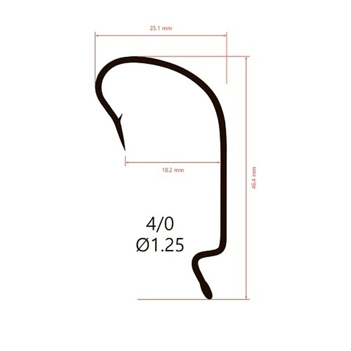 Крючок Офсетный Saikyo BS-3312 №4/0 10 шт BN   BS-3312BN4/0-10 — крупный план
	                                    2