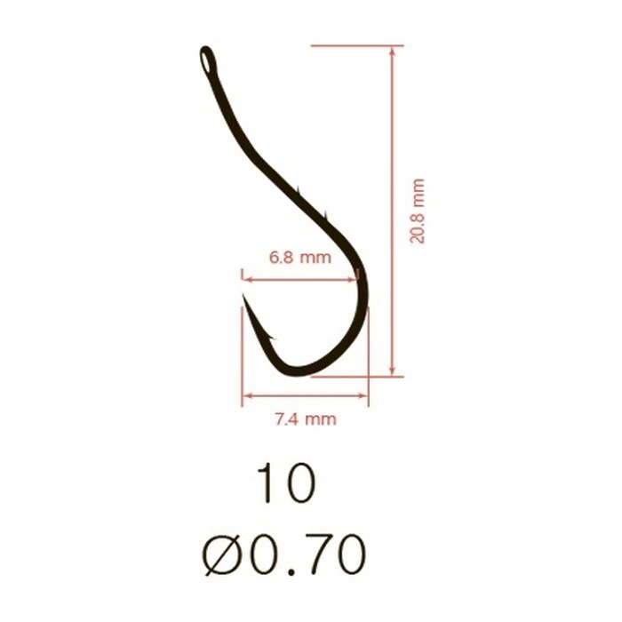 Крючок Одинарный Saikyo KH-10108 Ryusen Bait Holder №10 10 шт R   KH-10108R10-10 — крупный план
	                                    1