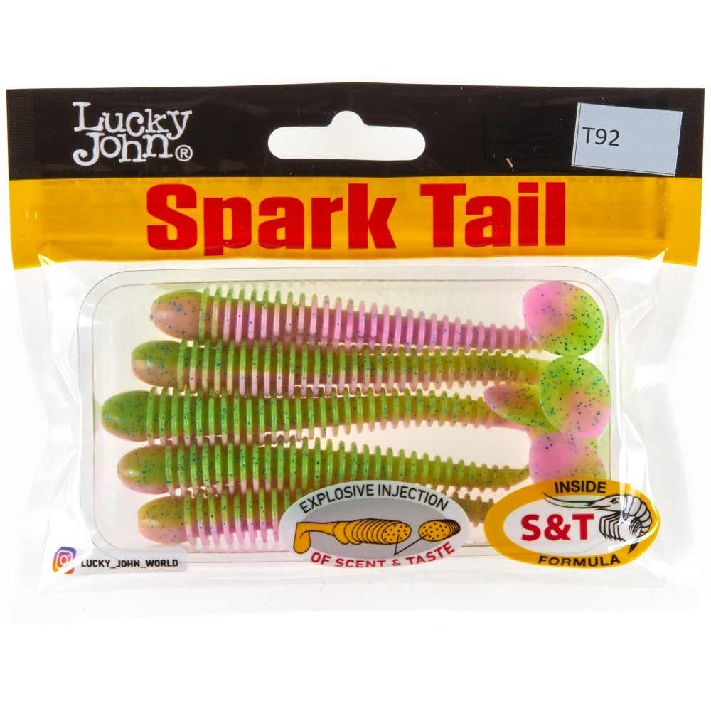 Силиконовая приманка Lucky John Spark Tail 4.0in 101 мм 5 шт T92 Pro Series  140168-T92 — крупный план
	                                    2