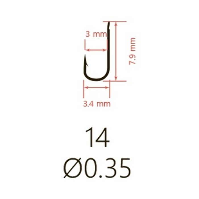 Крючок Одинарный Saikyo KH-10101 Chika №14 10 шт R   KH-10101R14-10 — крупный план
	                                    2