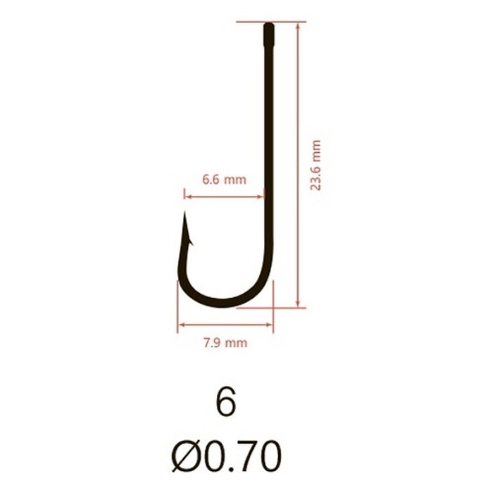 Крючок Одинарный Saikyo KH-9282 Long Shank №6 10 шт BN   KH-9282BN6-10 — крупный план
	                                    2