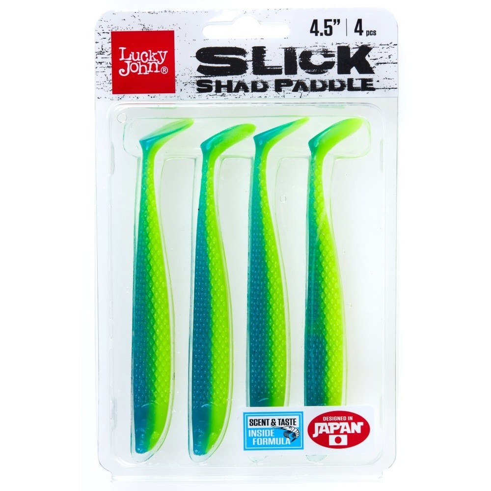Силиконовая приманка Lucky John Slick Shad Paddle 4.5in 114 мм 4 шт T57 3D Series  140441-T57 — крупный план
	                                    2