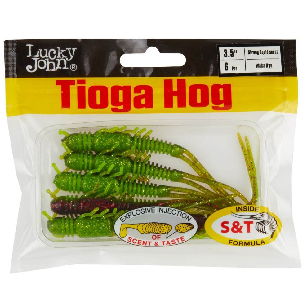 Силиконовая приманка Lucky John Tioga Hog 3.5in 89 мм 6 шт T44 Pro Series  140195-T44 — крупный план
	                                    2