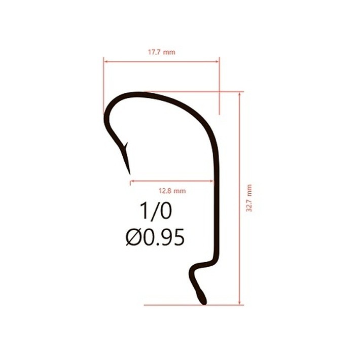 Крючок Офсетный Saikyo BS-3312 №1/0 10 шт BN   BS-3312BN1/0-10 — крупный план
	                                    2