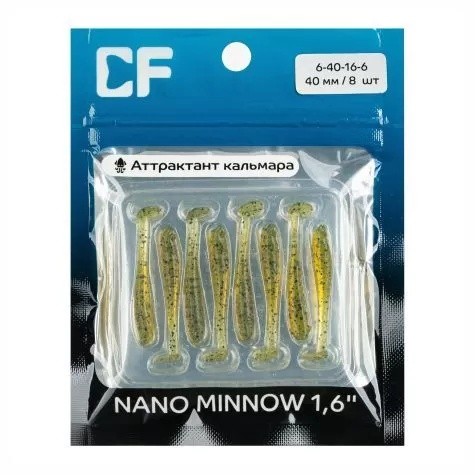 Силиконовая приманка CF Company Nano Minnow 1.6 40 мм 8 шт 16   6-40-16-6 — крупный план
	                                    1