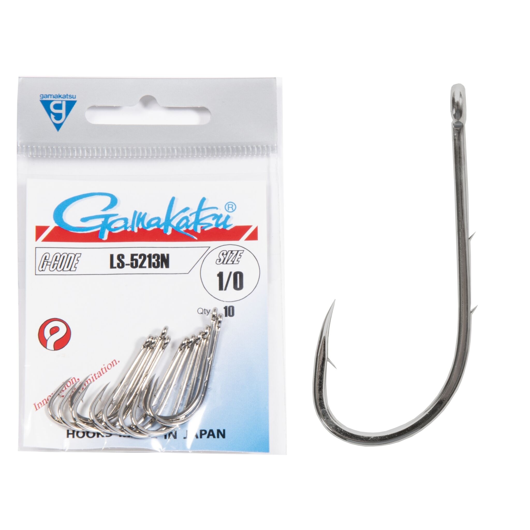 Крючок Одинарный Gamakatsu LS-5213N Hooks Nickel №1/0 10 шт    146618-001 — характеристики,  особенности конструкции