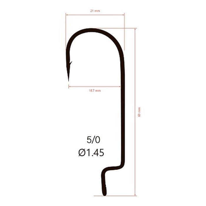 Крючок Офсетный Saikyo BS-2314 №5/0 10 шт BN   BS-2314BN5/0-10 — крупный план
	                                    2