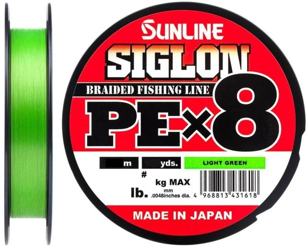 Плетеный шнур Sunline Siglon PE X8 300 м  PE # 6 Light Green 0,418 мм — характеристики,  особенности конструкции