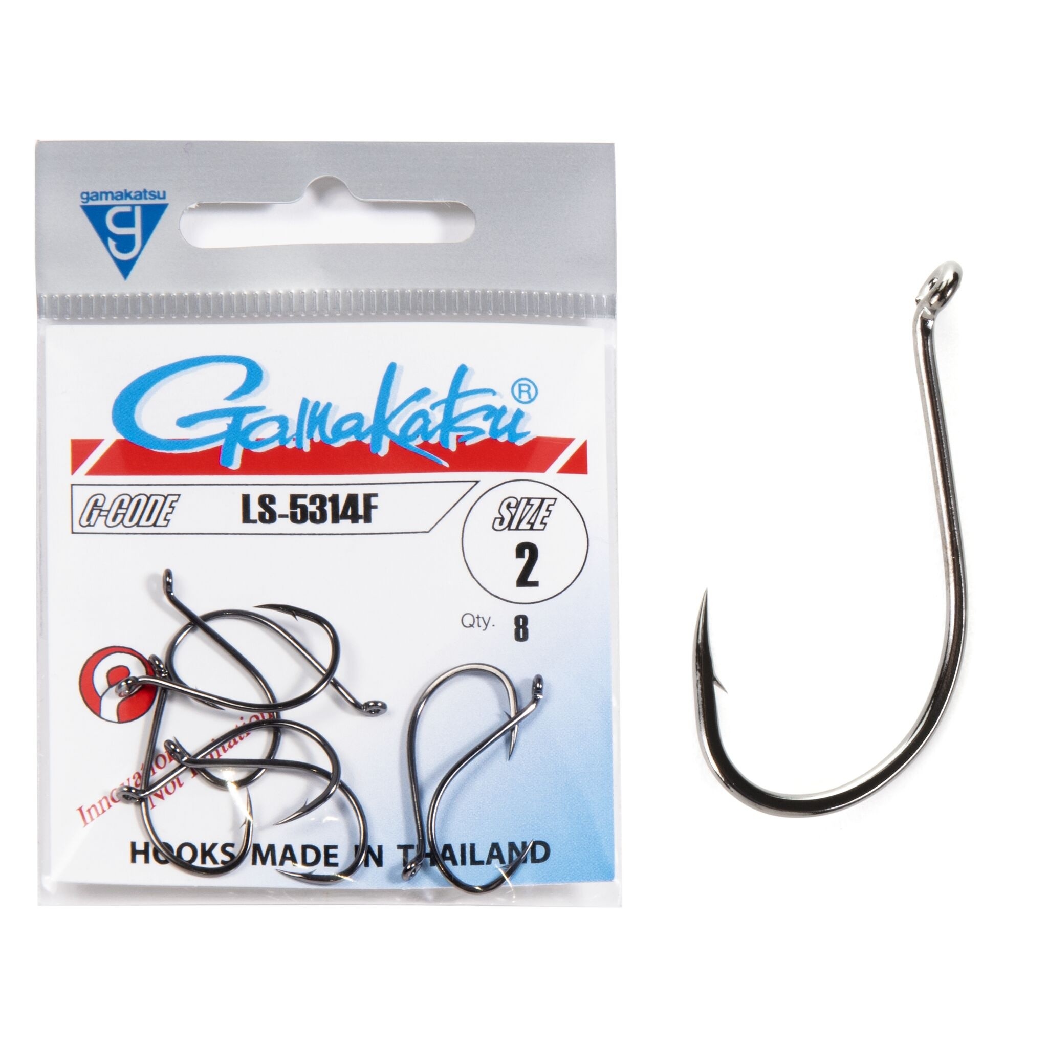 Крючок Одинарный Gamakatsu LS-5314F Hooks Black №2 8 шт    146625-002 — характеристики,  особенности конструкции