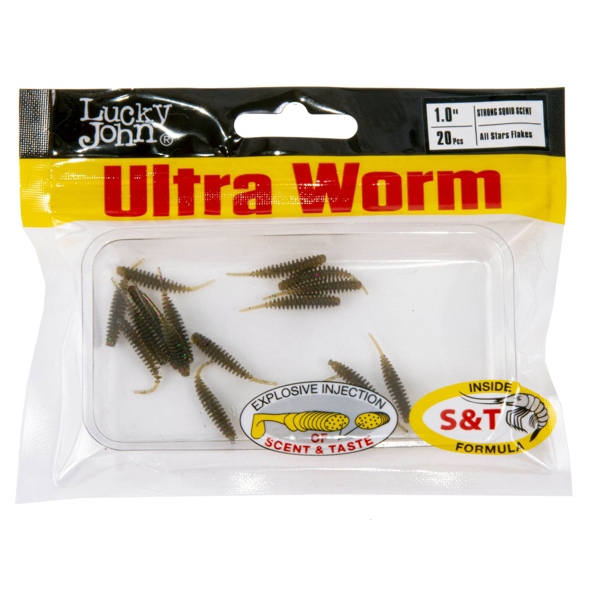 Силиконовая приманка Lucky John Ultraworm 1,0in 25 мм 20 шт S21 Pro Series  140197-S21 — крупный план
	                                    2