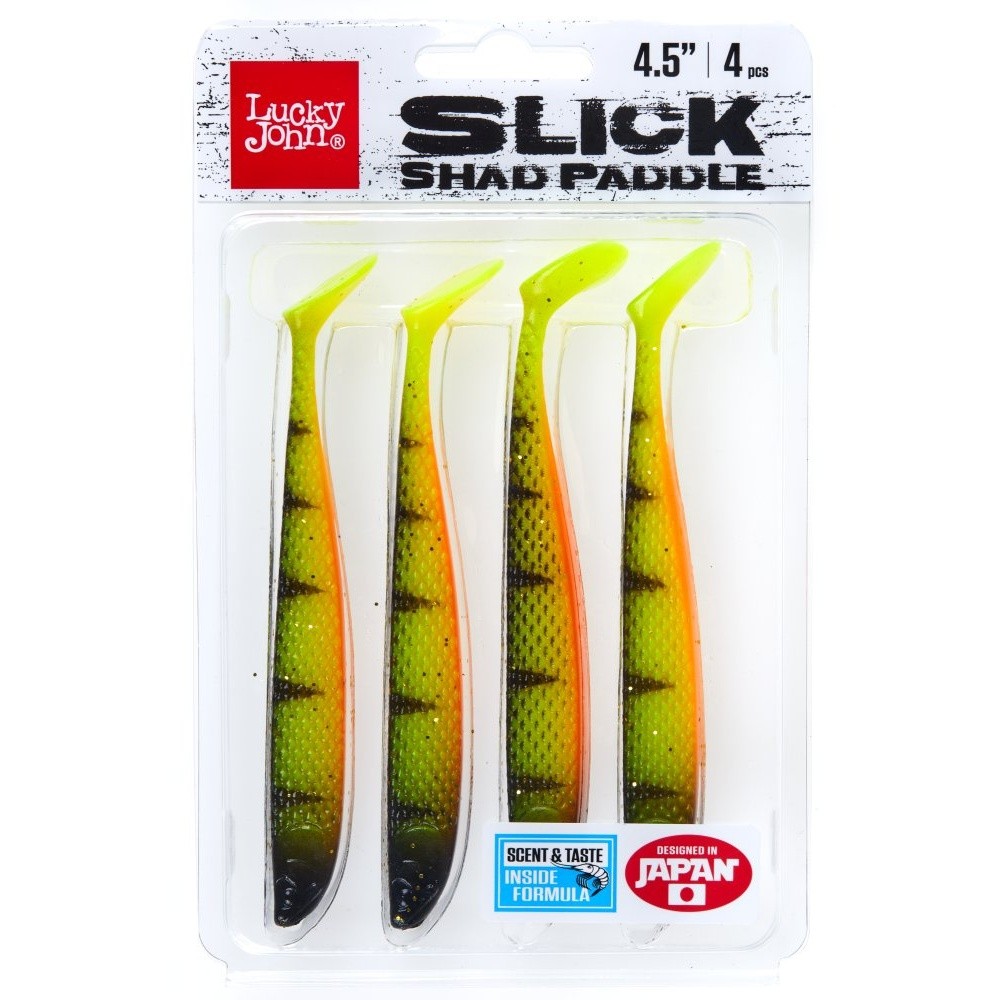 Силиконовая приманка Lucky John Slick Shad Paddle 4.5in 114 мм 4 шт PG14 3D Series  140441-PG14 — крупный план
	                                    2