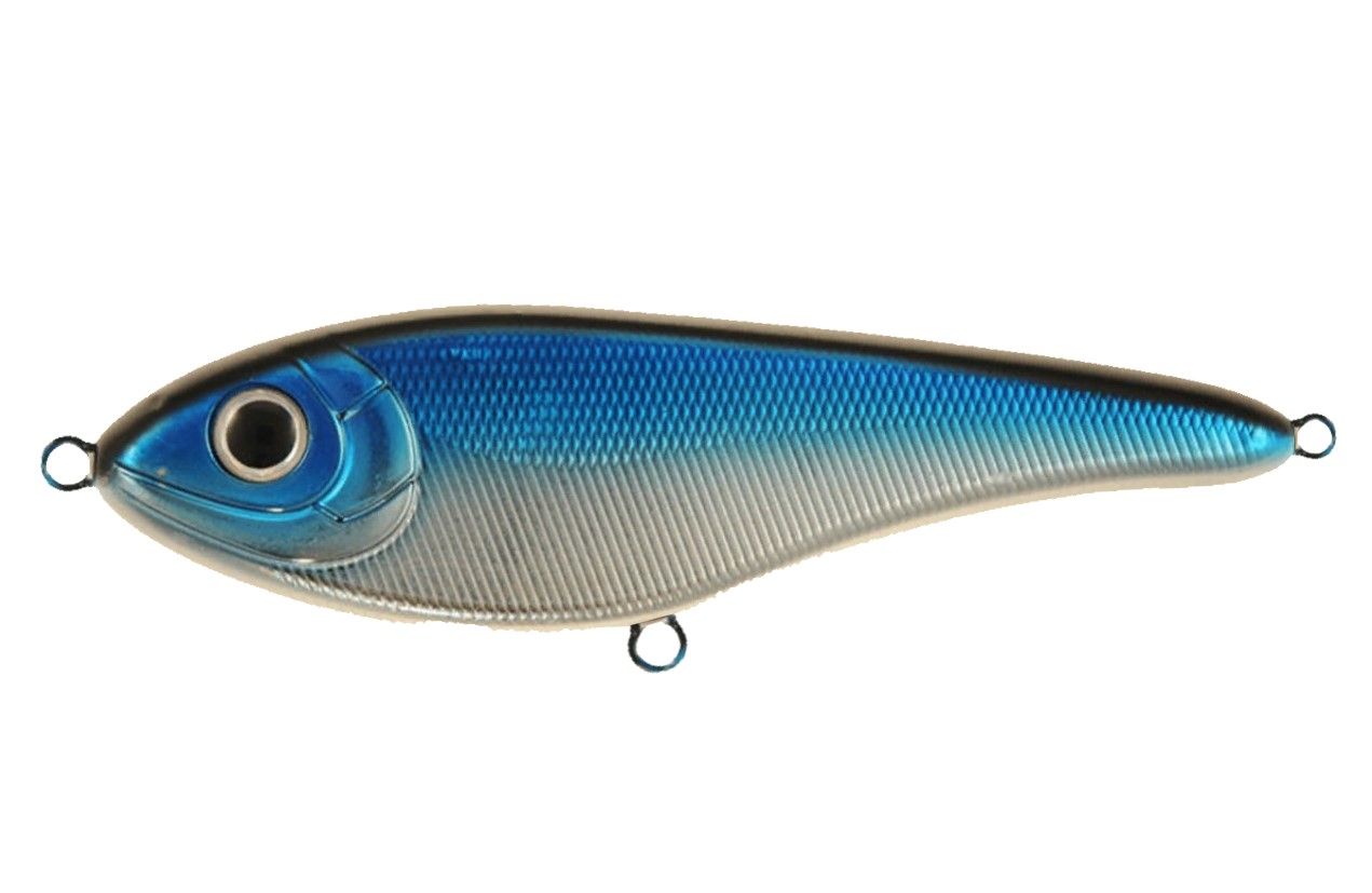 Воблер Strike Pro Buster Jerk II Shallow Runner 114E Blue Chrome 37 гр   EG-049#114E — характеристики,  особенности конструкции