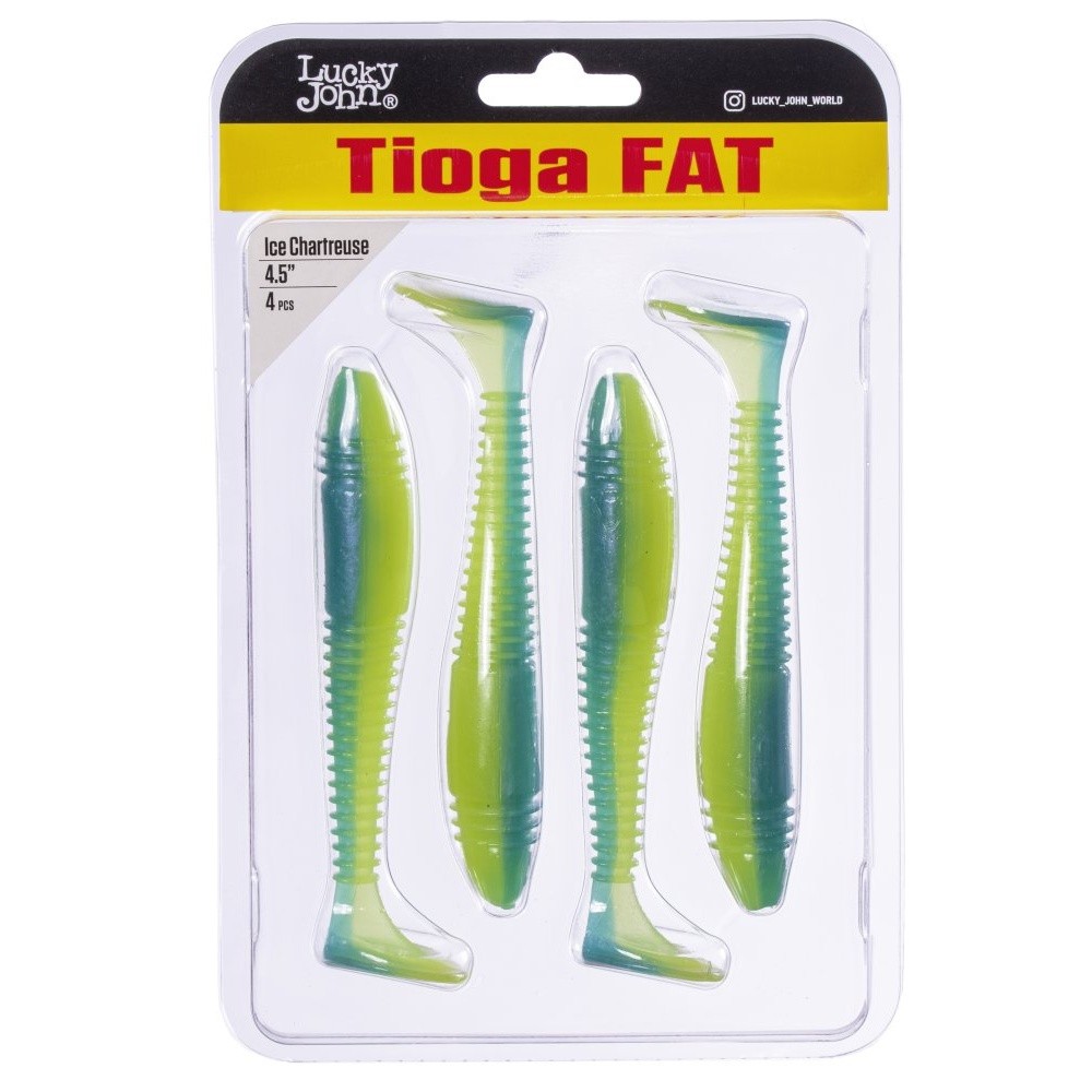 Силиконовая приманка Lucky John Tioga Fat 4.5in 114 мм 4 шт T57 Pro Series  140147-T57 — крупный план
	                                    2