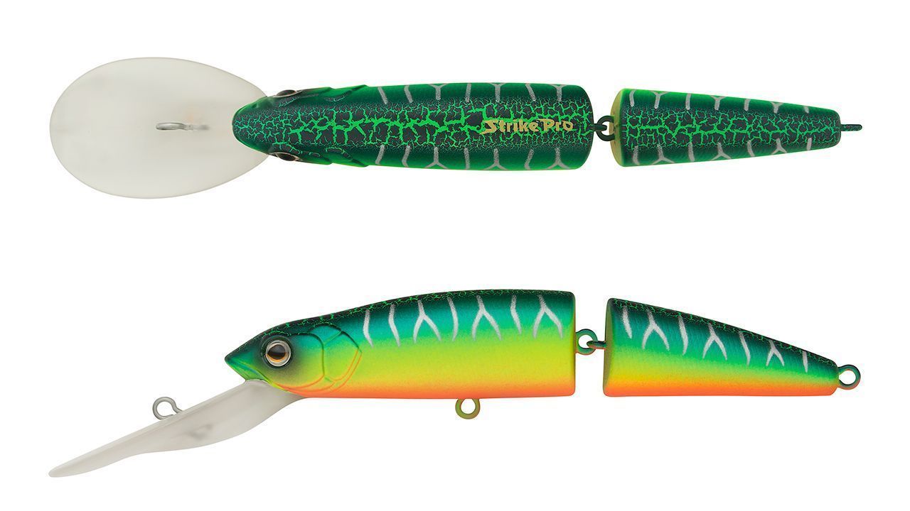 Воблер Strike Pro Mr. Wiggly TL 110 A223S-RP Pearl Mat Tiger 17,2 гр   MG-010D#A223S-RP — крупный план
	                                    1