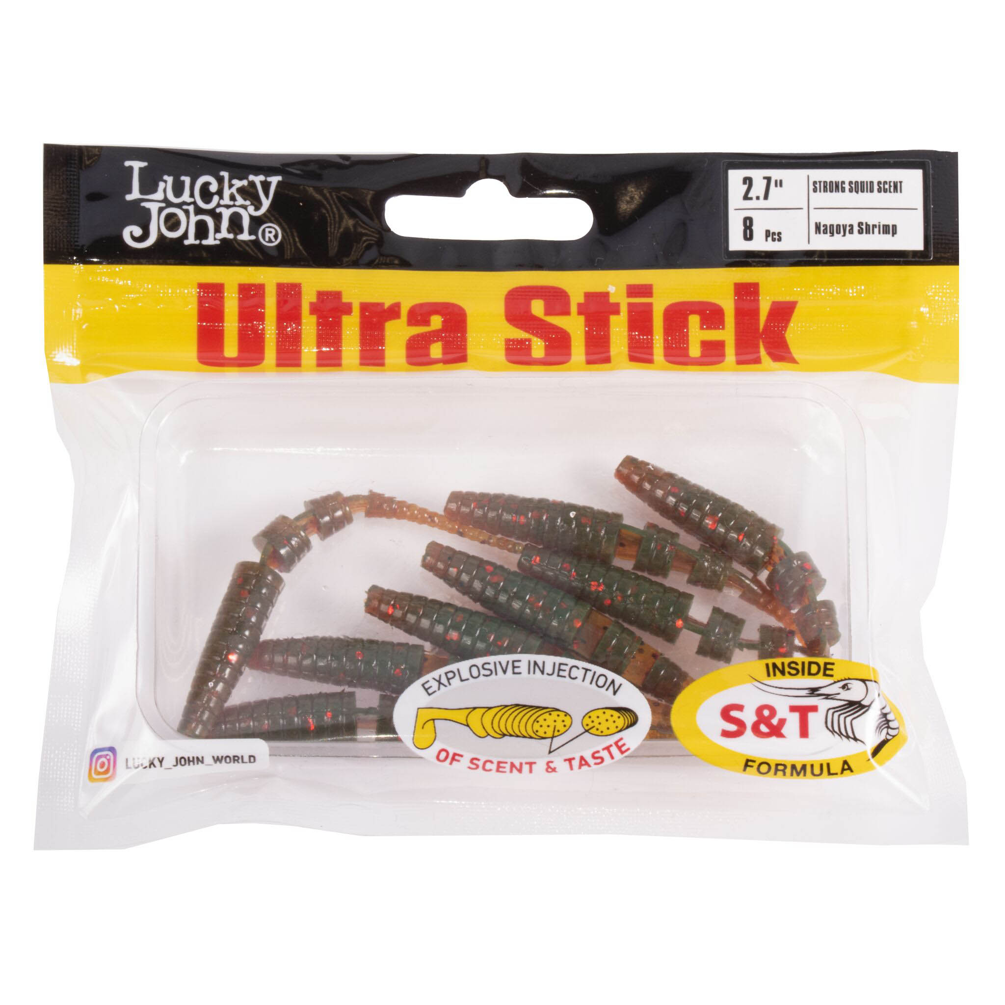 Силиконовая приманка Lucky John Ultra Stick 2,7in 68 мм 8 шт 085 Pro Series  140206-085 — крупный план
	                                    2