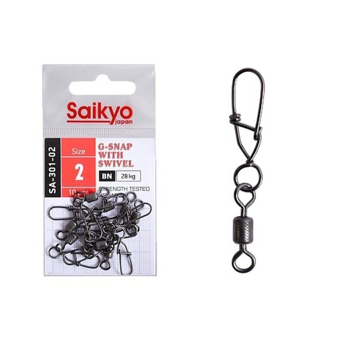 Вертлюг с застежкой Saikyo SA-301 №2 10 шт BN   SA-301-02 — характеристики,  особенности конструкции