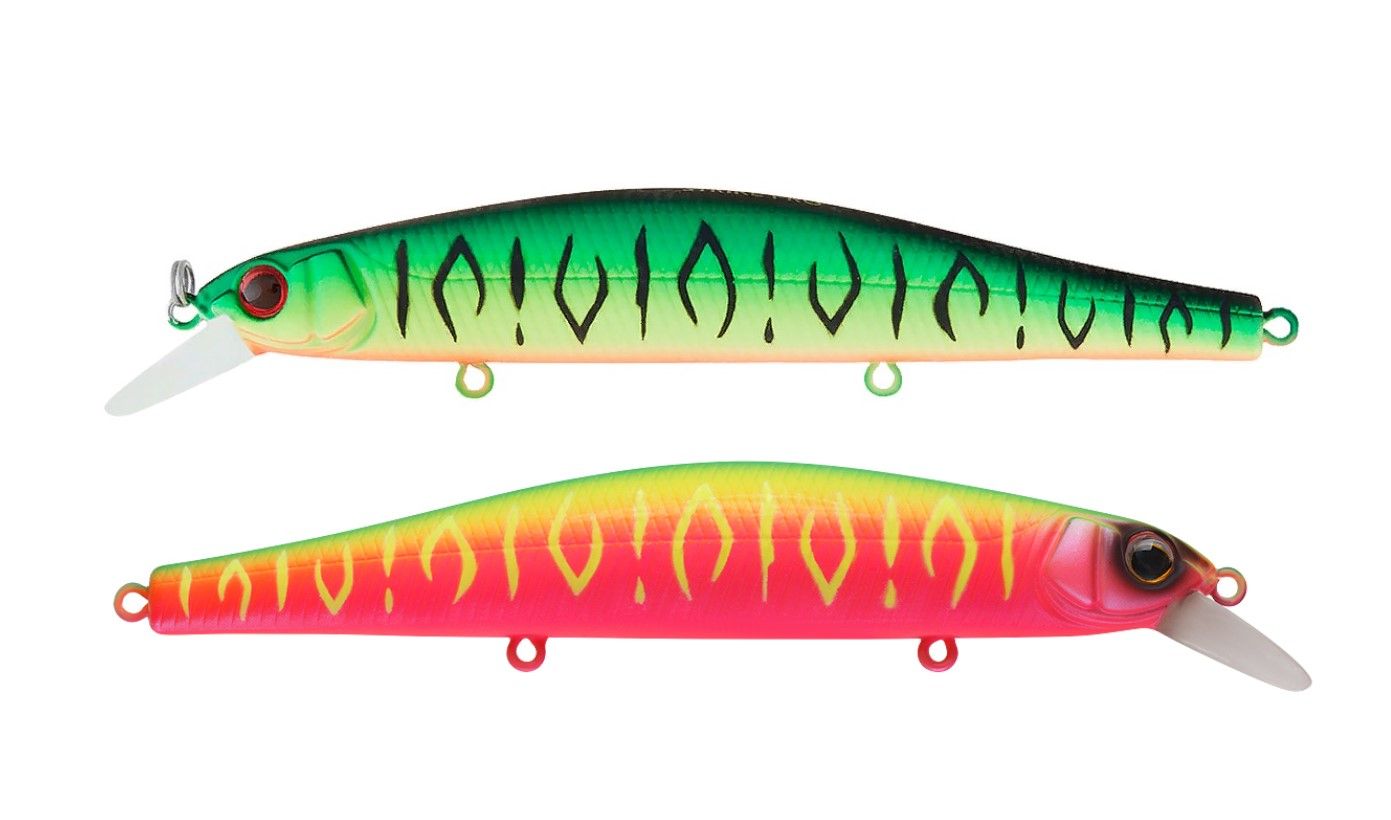 Воблер Strike Pro Inquisitor 110SP GC01S/A230S Double Mat Tiger/Watermelon Mat Tiger 16,2 гр   EG-193B-SP#GC01S/A230S — характеристики,
	                                    особенности конструкции