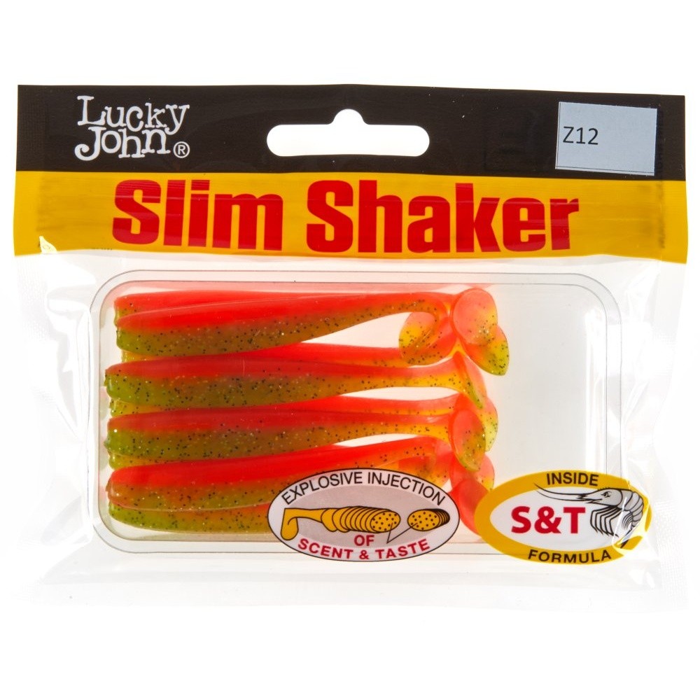 Силиконовая приманка Lucky John Slim Shaker 3in 76 мм 9 шт Z12 Pro Series  140182-Z12 — крупный план
	                                    2