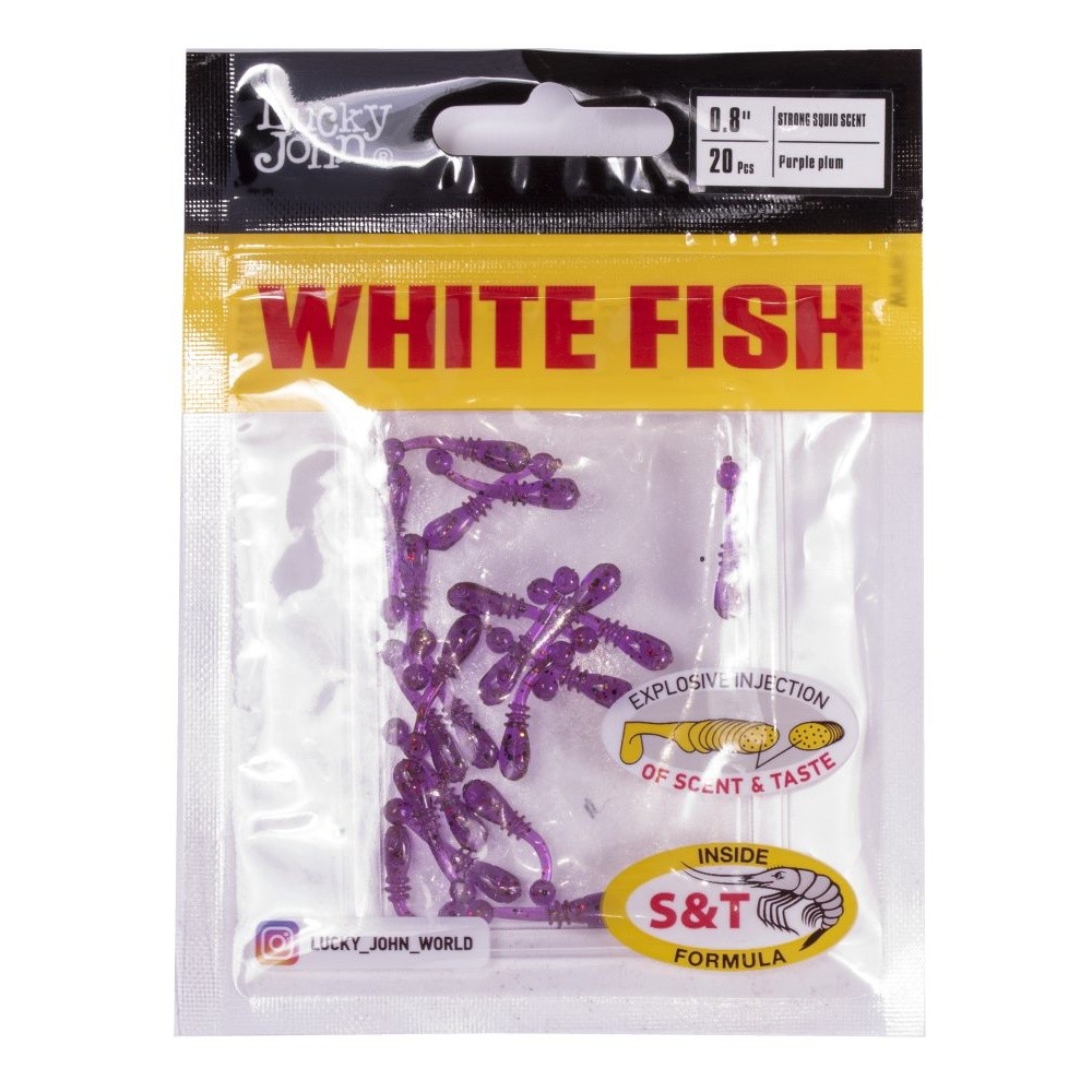 Силиконовая приманка Lucky John White Fish 0.8in 20 мм 20 шт S13 Pro Series  140227-S13 — крупный план
	                                    2