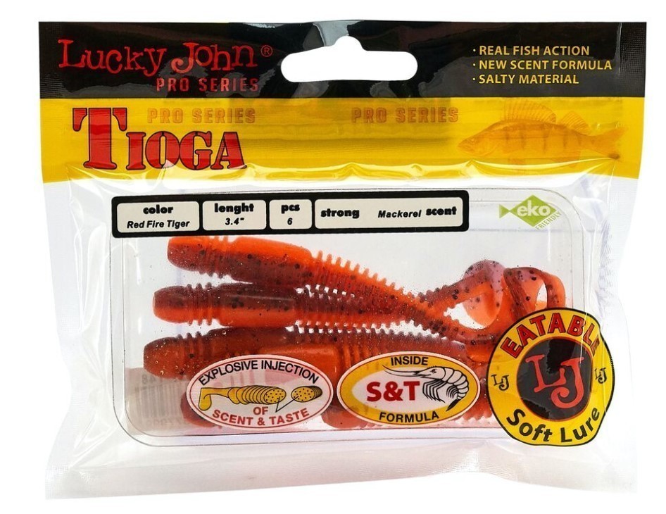 Силиконовая приманка Lucky John Tioga 3.4in 86 мм 6 шт T48 Pro Series  140127-T48 — крупный план
	                                    2
